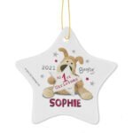 Personalised Boofle 'My 1st Christmas' Hanging Ceramic Star Decoration - Image 4