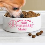 Personalised 'Princess' 15cm Medium White Ceramic Pet Bowl - Image 2