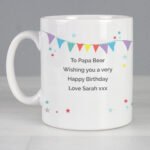 Personalised 'I Love You Daddy Bear' Bunting Design Ceramic Mug - Image 3