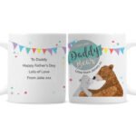 Personalised 'I Love You Daddy Bear' Bunting Design Ceramic Mug - Image 6