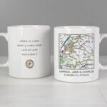 Personalised Present Day Map Compass Motif Ceramic Mug