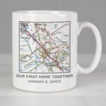 Personalised Present Day Map Compass Motif Ceramic Mug - Image 2