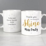 Personalised 'Thank You For Helping Me Shine' Teachers Ceramic Mug