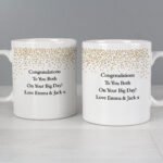 Personalised Gold Confetti Design Couples Ceramic Mug Set - Image 2