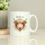 Personalised Highland Cow Motif (Adult Female) Ceramic Mug - Image 2