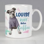 Personalised Rachael Hale 'Ruff Before Coffee' Dog Ceramic Mug