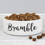 Personalised Any Name 15cm Medium White Ceramic Pet Bowl - Image 3
