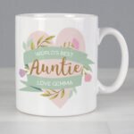 Personalised Any Message Floral Heart Design Ceramic Mug - Image 2