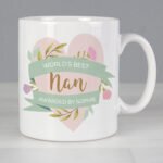 Personalised Any Message Floral Heart Design Ceramic Mug - Image 3
