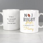 Personalised 'No.1 Rugby Player' Ceramic Mug - Image 2