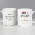 Personalised 'No.1 Rugby Fan' Ceramic Mug