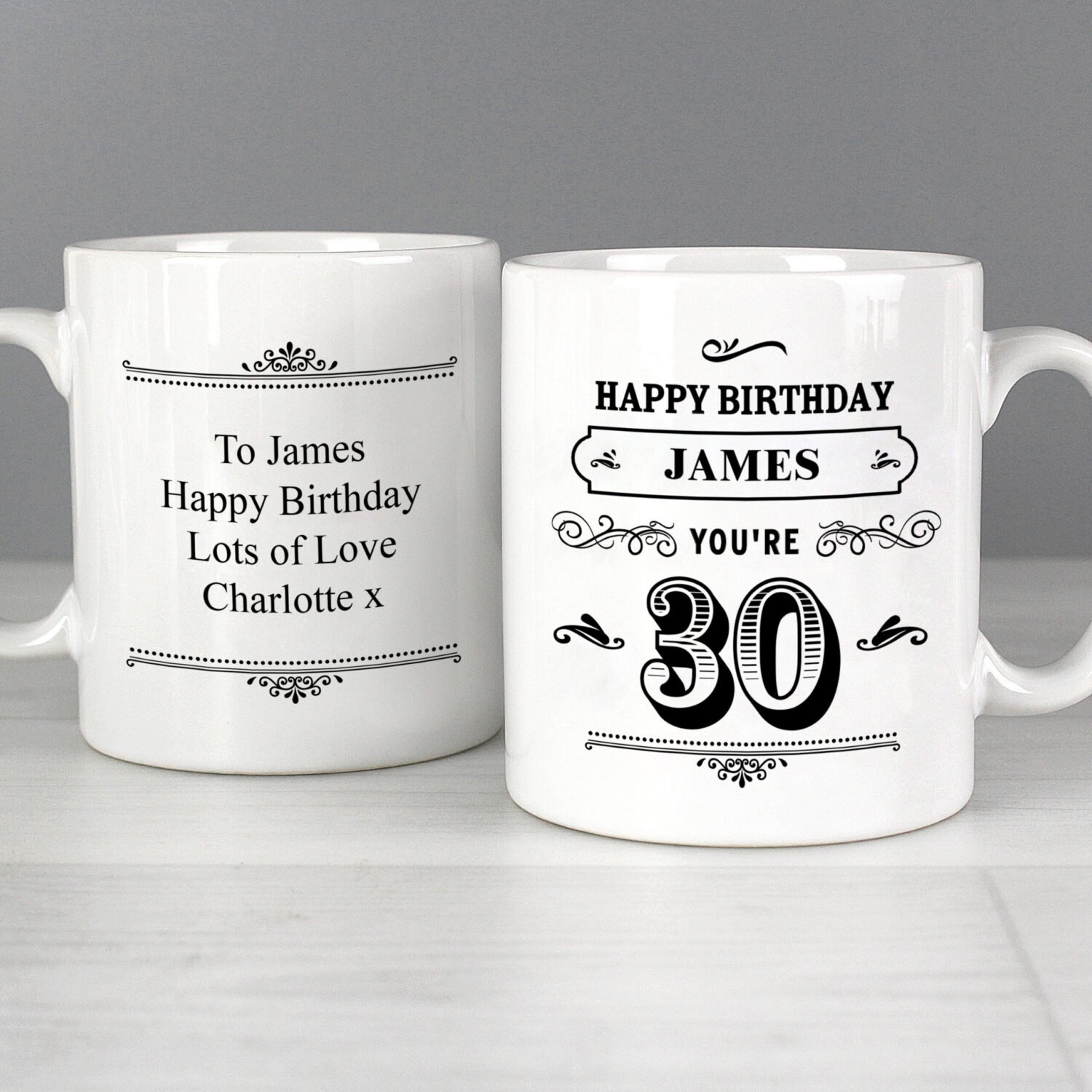 P0805I70 Personalised Birthday Vintage Typography Design Ceramic Mug Personalised Birthday Vintage Typography Design Ceramic Mug - Image 1