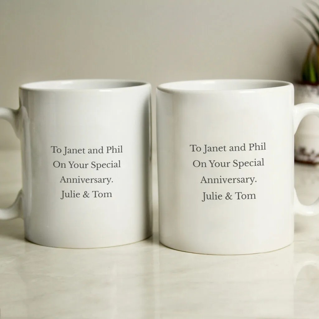 P0805I79 Personalised '25th Silver Anniversary' Ceramic Mug Set 2