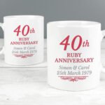 Personalised '40th Ruby Anniversary' Ceramic Mug Set - Image 3