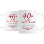 Personalised '40th Ruby Anniversary' Ceramic Mug Set - Image 4