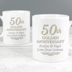Personalised '50th Golden Anniversary' Ceramic Mug Set - Image 2