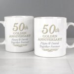 Personalised '50th Golden Anniversary' Ceramic Mug Set - Image 3
