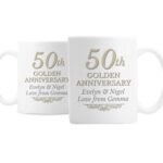 Personalised '50th Golden Anniversary' Ceramic Mug Set - Image 4
