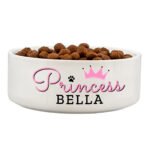Personalised 'Princess' 15cm Medium White Ceramic Pet Bowl - Image 2