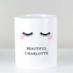 Personalised Eyelashes Design White Ceramic Storage Pot