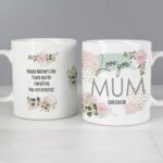 Personalised Any Message Abstract Rose Design Ceramic Mug