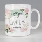 Personalised Any Message Abstract Rose Design Ceramic Mug - Image 5