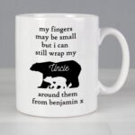 Personalised 'My Fingers May Be Small...' Bears Motif Ceramic Mug - Image 2