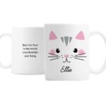 Personalised Cute Cat Face Design Ceramic Mug - Image 3