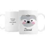 Personalised Cute Sloth Face Design Ceramic Mug - Image 3