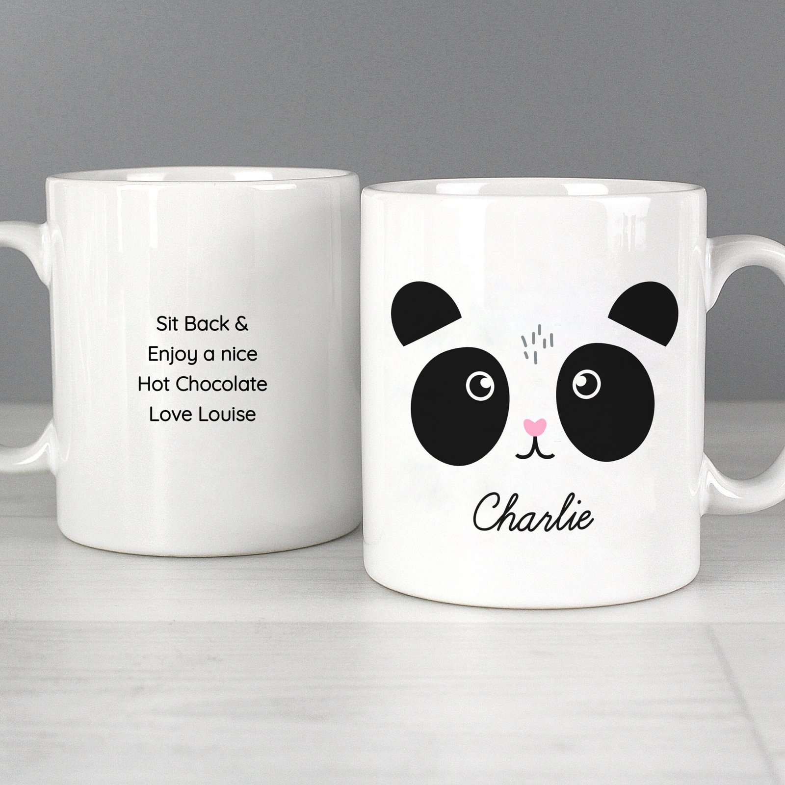 P0805J93 Personalised Cute Panda Face Ceramic Mug Personalised Cute Panda Face Ceramic Mug - Image 1