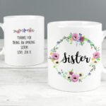 Personalised Any Message Floral Design Ceramic Mug
