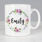 Personalised Any Message Floral Design Ceramic Mug - Image 2