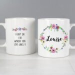 Personalised Any Message Floral Design Ceramic Mug - Image 3