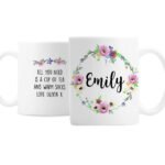 Personalised Any Message Floral Design Ceramic Mug - Image 6