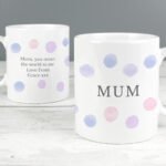 Personalised Any Message Watercolour Spot Design Ceramic Mug
