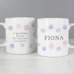 Personalised Any Message Watercolour Spot Design Ceramic Mug - Image 2