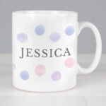 Personalised Any Message Watercolour Spot Design Ceramic Mug - Image 3
