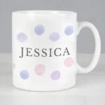 Personalised Any Message Watercolour Spot Design Ceramic Mug - Image 3
