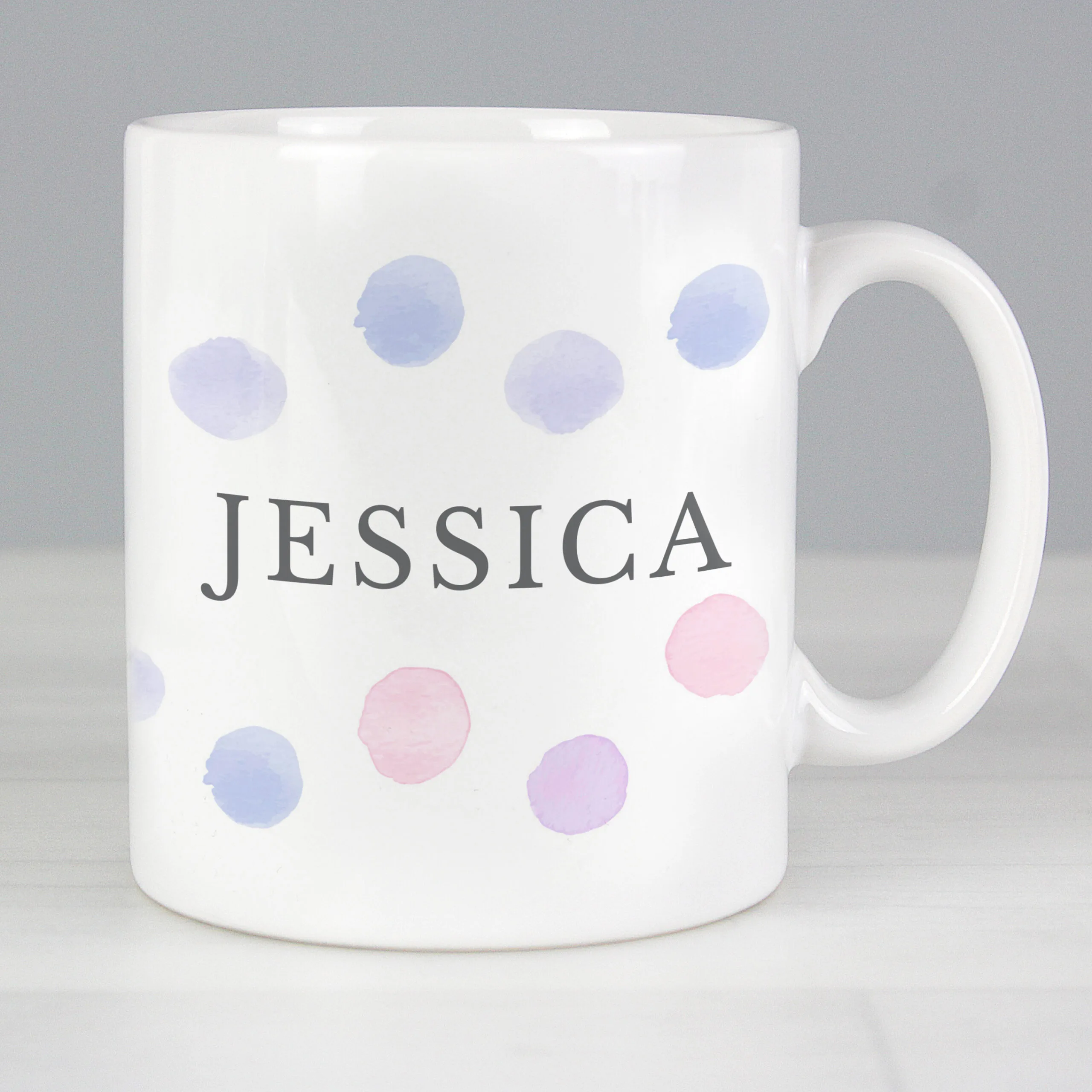 Personalised Any Message Watercolour Spot Design Ceramic Mug - Image 3