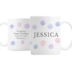 Personalised Any Message Watercolour Spot Design Ceramic Mug - Image 4
