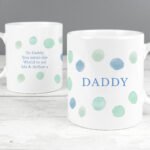 Personalised Name & Message Blue Spot Design Ceramic Mug - Image 2