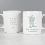 Personalised Any Message Floral Wellies Design Ceramic Mug