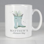 Personalised Any Message Blue Wellies Design Ceramic Mug - Image 2