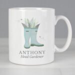 Personalised Any Message Blue Wellies Design Ceramic Mug - Image 3