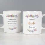 Personalised Any Message Floral Design Ceramic Mug
