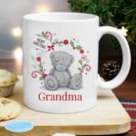 Personalised Me to You Red Text Christmas Holly Design Ceramic Mug - Image 2