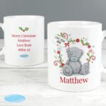Personalised Me to You Red Text Christmas Holly Design Ceramic Mug - Image 3