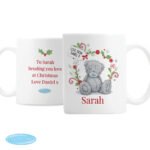Personalised Me to You Red Text Christmas Holly Design Ceramic Mug - Image 4