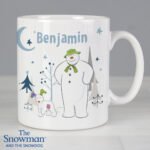 Personalised The Snowman and the Snowdog Blue Text Ceramic Christmas Mug - Image 4