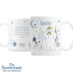 Personalised The Snowman and the Snowdog Blue Text Ceramic Christmas Mug - Image 6